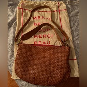 Clare V Moyen Messenger Woven Leather